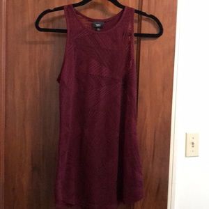 Maroon tunic style tank top
